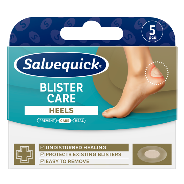 SALVEQUICK, Blister Care Heels, pleistrai, 5 vnt. paveikslėlis