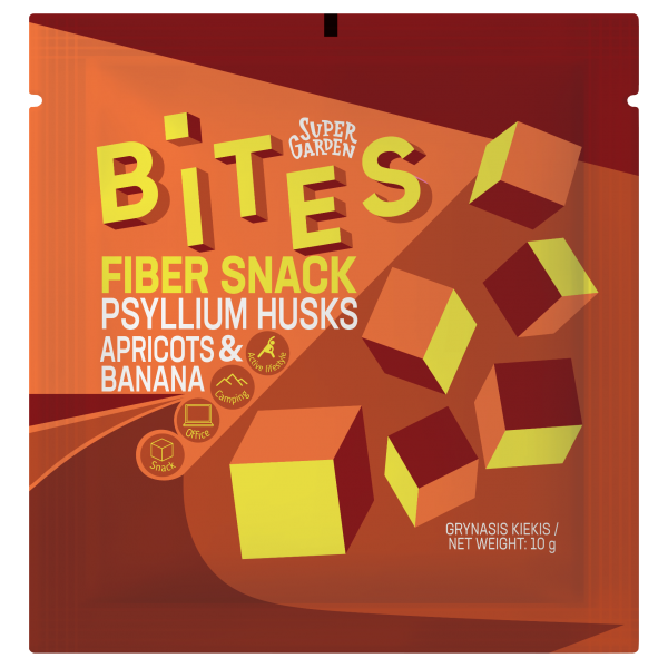 SUPERGARDEN BITES SKAIDULŲ UŽKANDIS su liofilizuotais abrikosais ir bananais