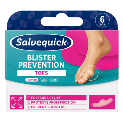 SALVEQUICK, Blister Prevention Toes, pleistrai, 6 vnt. paveikslėlis