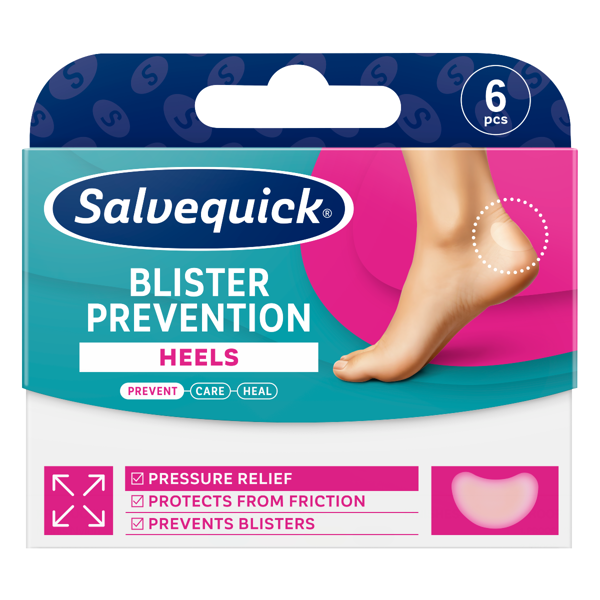 SALVEQUICK, Blister Prevention Heels, pleistrai, 6 vnt. paveikslėlis