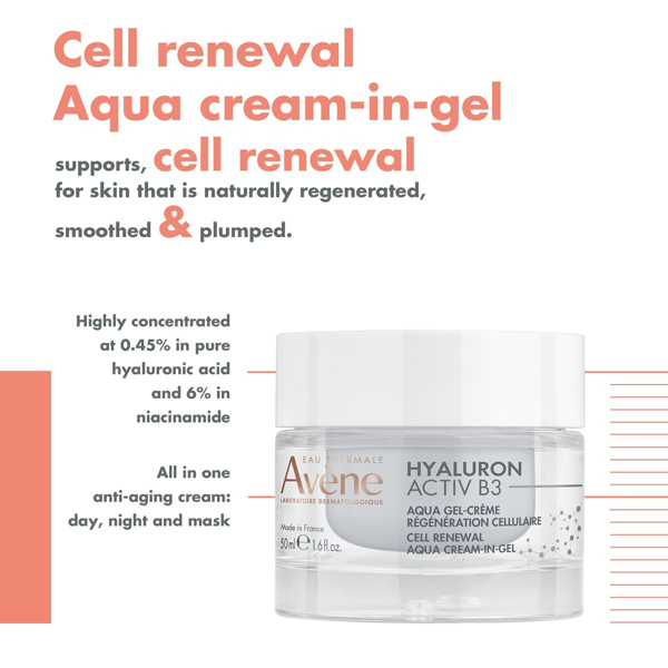 AVENE HYALURON AQUA, atkuriamasis, lengvas kremas, 50ml paveikslėlis