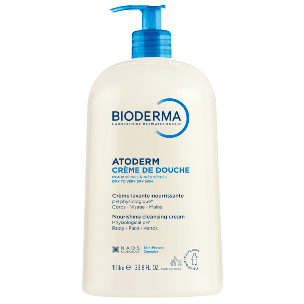 BIODERMA ATODERM CREME DE DOUCHE, maitinamasis kreminis prausiklis sausai odai, 1 l paveikslėlis