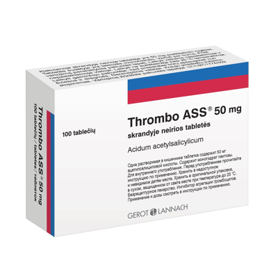 THROMBO ASS, 50 mg, skrandyje neirios tabletės, N100 paveikslėlis