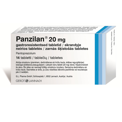 PANZILAN, 20 mg, skrandyje neirios tabletės, N14 paveikslėlis