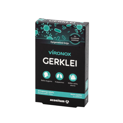 VIRONOX, gerklei, miško vaisių skonio, 20 čiulpiamųjų tablečių paveikslėlis