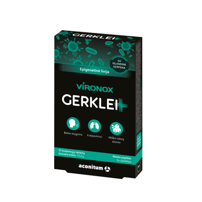 VIRONOX GERKLEI + , 15 čiulpiamųjų tablečių paveikslėlis