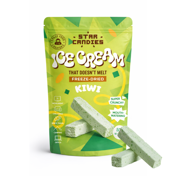 STAR CANDIES Šaltyje džiovinti kivi skonio ledai, 50g