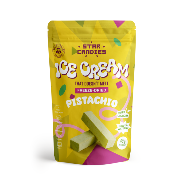 STAR CANDIES Šaltyje džiovinti ledai su Sicilijos pistacijomis, 50g
