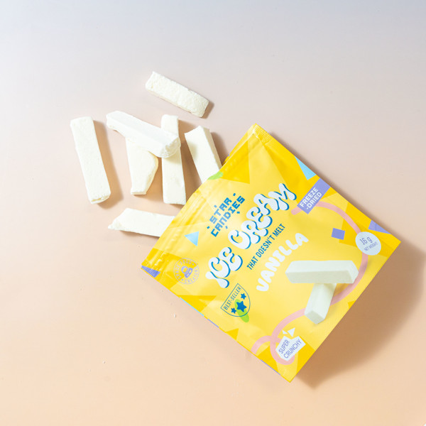 STAR CANDIES šaltyje džiovinti vaniliniai ledai, 16g