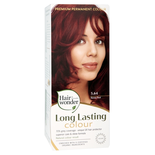 HENNAPLUS Ilgalaikiai plaukų dažai su 9 ekologiškais  ekstraktais,  henna raudona 5.64, 100 ml