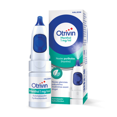 OTRIVIN MENTHOL,  0.1%, nosies purškalas pompa, 10ml  paveikslėlis