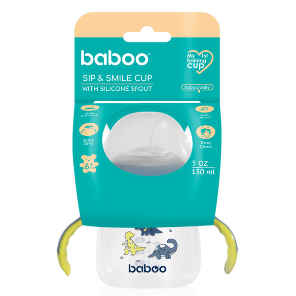 BABOO® gertuvė su silikoniniu snapeliu, Blue Haze, 6+ mėn