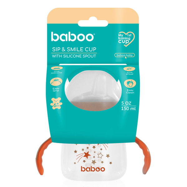 BABOO® gertuvė su silikoniniu snapeliu, Au Naturale, 6+ mėn