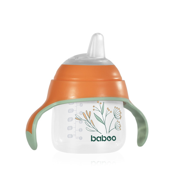 BABOO® gertuvė su silikoniniu snapeliu, Peachy Keen, 6+ mėn