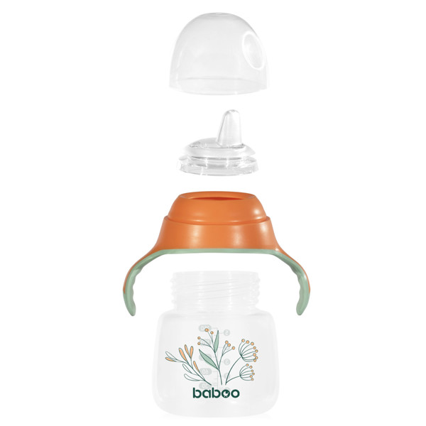BABOO® gertuvė su silikoniniu snapeliu, Peachy Keen, 6+ mėn