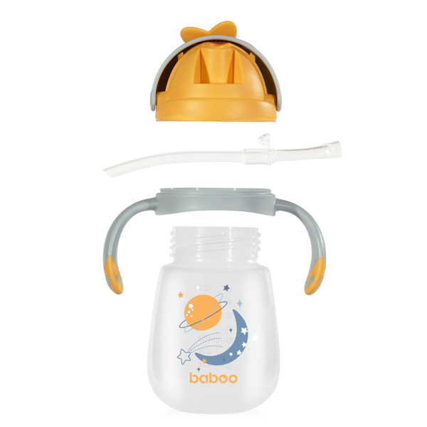 BABOO® gertuvė su silikoniniu šiaudeliu, Blue Haze, 9+ mėn BABOO® gertuvė su silikoniniu šiaudeliu, Blue Haze, 9+ mėn