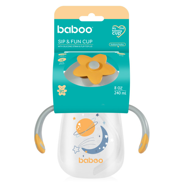 BABOO® gertuvė su silikoniniu šiaudeliu, Blue Haze, 9+ mėn BABOO® gertuvė su silikoniniu šiaudeliu, Blue Haze, 9+ mėn