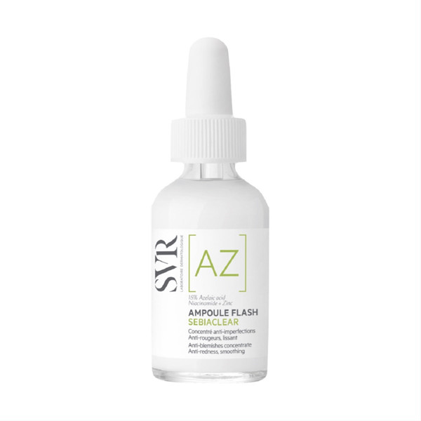 SVR SEBIACLEAR AMPOULE AZ FLASH, koncentruotas veido serumas su azelaino rūgštimi, 30 ml paveikslėlis