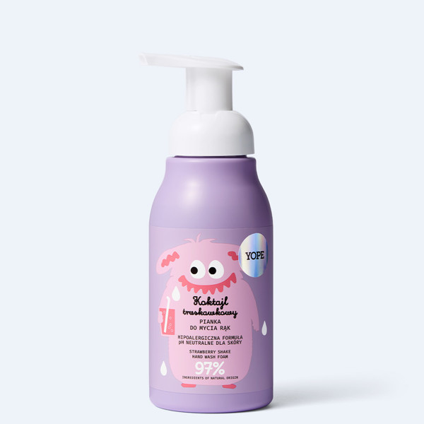 YOPE Putų konsistencijos rankų muilas vaikams “Braškių kokteilis”, 300 ml