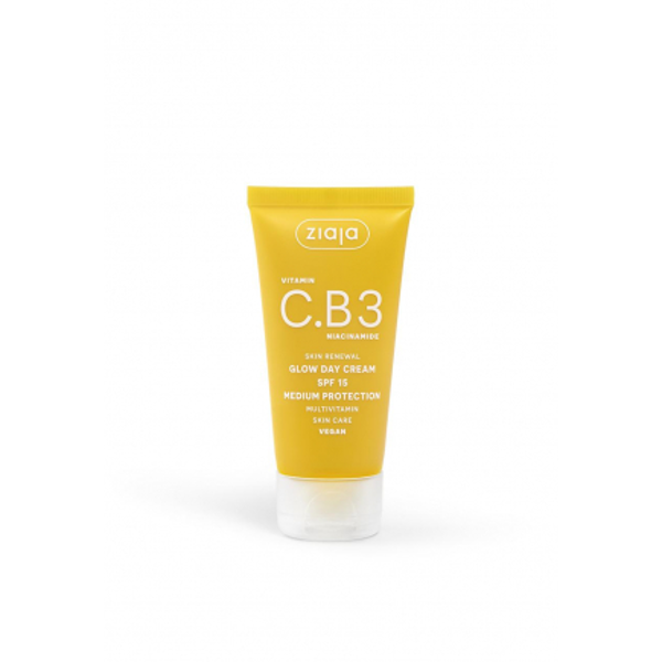 ŠVYTĖJIMO SUTEIKIANTIS VEIDO KREMAS ZIAJA VITAMIN C.B3 NIACINAMIDE SPF15, 50 ml