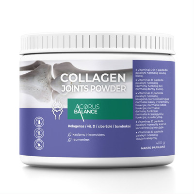 ACORUS BALANCE COLLAGEN JOINTS POWDER, Milteliai geriamajam tirpalui, 400g paveikslėlis