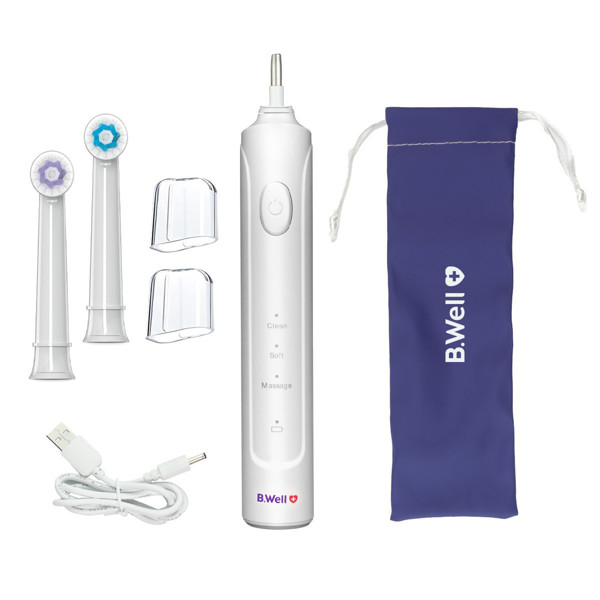 B.WELL PRO-800 elektrinis rotacinis dantų šepetėlis, Baltas