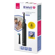 B.WELL PRO-800 elektrinis rotacinis dantų šepetėlis, Juodas