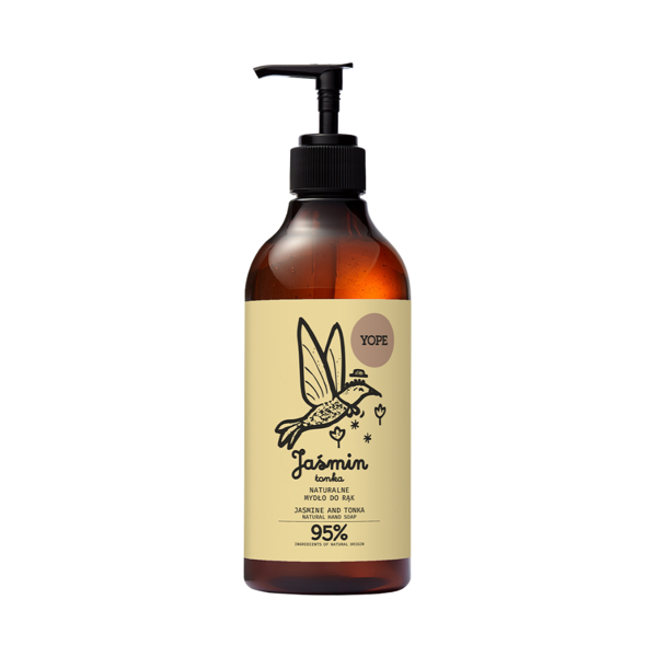 YOPE Natūralus rankų muilas, Jazminas ir tonka, 500ml.