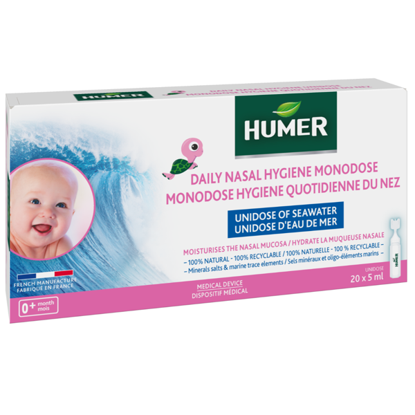HUMER, jūros vanduo kūdikiams vienadozėse ampulėse, 5ml, 20 vienetų paveikslėlis