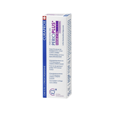 CURAPROX, Perio Plus Focus, dantenų gelis su CHX 0,5%+Citrox+hialurono rūgštis, 10 ml paveikslėlis