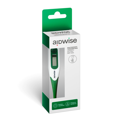 Termometras skaitmeninis lanksčiu galiuku (Aidwise) paveikslėlis