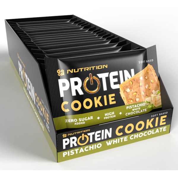 GO ON PROTEIN, Cookie Pistachio/Wh.Choco, sausainiai, 50 g paveikslėlis