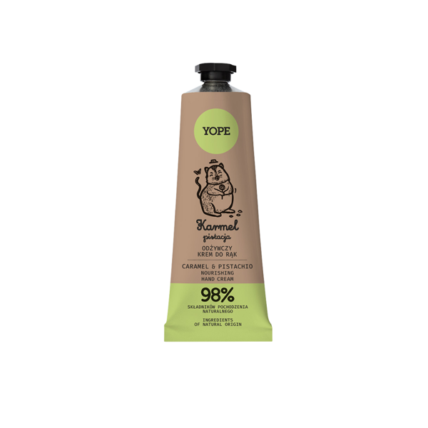 YOPE Natūralus rankų kremas, Karamelė ir pistacijos, 50 ml.