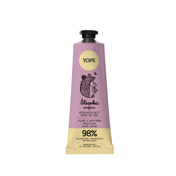 YOPE Natūralus rankų kremas, Slyva ir šafranas, 50 ml.