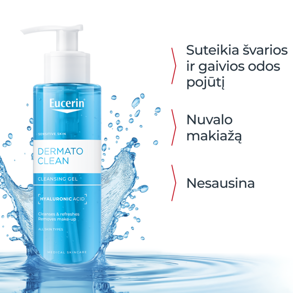 EUCERIN DERMATOCLEAN, prausimosi gelis, 200 ml paveikslėlis