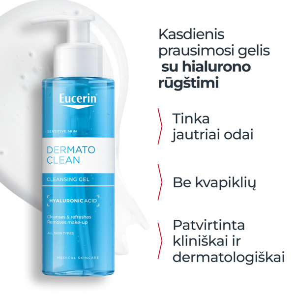 EUCERIN DERMATOCLEAN, prausimosi gelis, 200 ml paveikslėlis