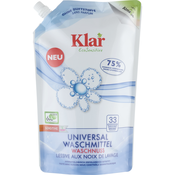 Universalus skalbiklis „Klar EcoSensitive" 1,5 l (su natūraliu minkštinančiu efektu)