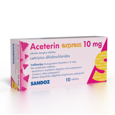 ACETERIN EXPRESS, 10 mg, plėvele dengtos tabletės, N10  paveikslėlis