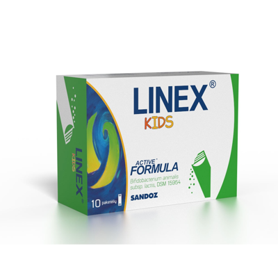 LINEX KIDS, milteliai geriamajai suspensijai, 10 paketėlių paveikslėlis