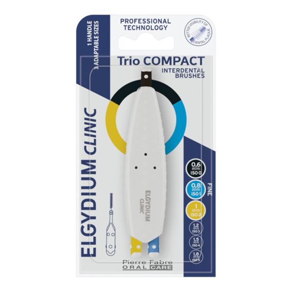 ELGYDIUM CLINIC TRIO COMPACT, tarpdančių šepetėliai 012, 3 vienetai paveikslėlis
