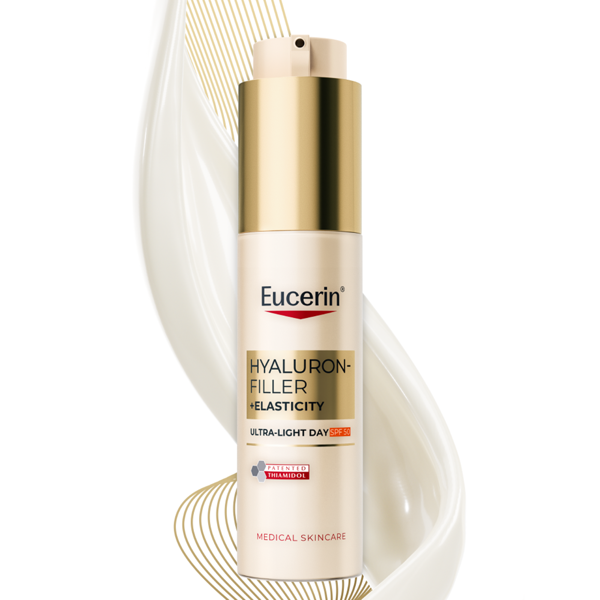 EUCERIN HYALURON-FILLER + ELASTICITY, itin lengvos tekstūros dieninis kremas, SPF50 paveikslėlis