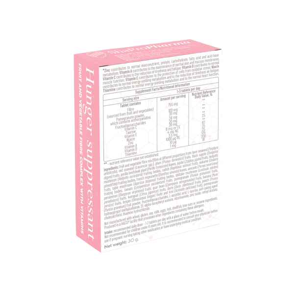 HUNGER SUPPRESSANT, alkio slopintojas, 30 tablečių paveikslėlis