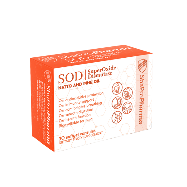 SOD, Superoksido dismutazė + Natto + Paprastosios pušys, 30 kapsulių paveikslėlis