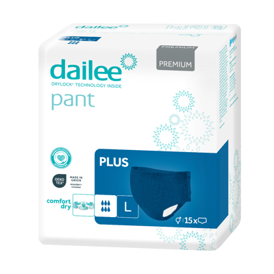 DAILEE PANT PREMIUM PLUS BLUE, sauskelnės kelnaitės, L, 15 vnt. paveikslėlis