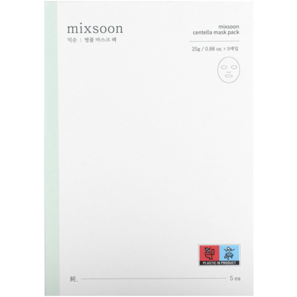 MIXSOON CENTELLA lakštinė veido kaukė, 5 vnt.