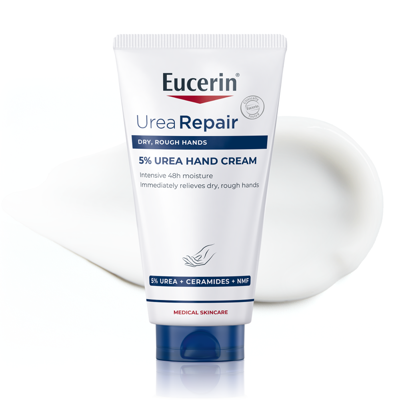 EUCERIN UREA REPAIR, 5 % Urea, rankų kremas sausai odai, 75 ml paveikslėlis