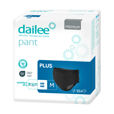 DAILEE PANT PREMIUM BLACK PLUS, sauskelnės-kelnaitės, M, 15 vnt. paveikslėlis