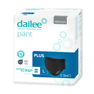 DAILEE PANT PREMIUM BLACK PLUS, sauskelnės-kelnaitės, L, 15 vnt. paveikslėlis