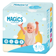 MAGICS FLEXIDRY MAGICAL TUBES MAXI, vaikiškos sauskelnės, 9-14 kg, 31 vnt. paveikslėlis