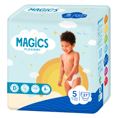 MAGICS FLEXIDRY MAGICAL TUBES JUNIOR, vaikiškos sauskelnės, 11-16 kg, 27 vnt. paveikslėlis